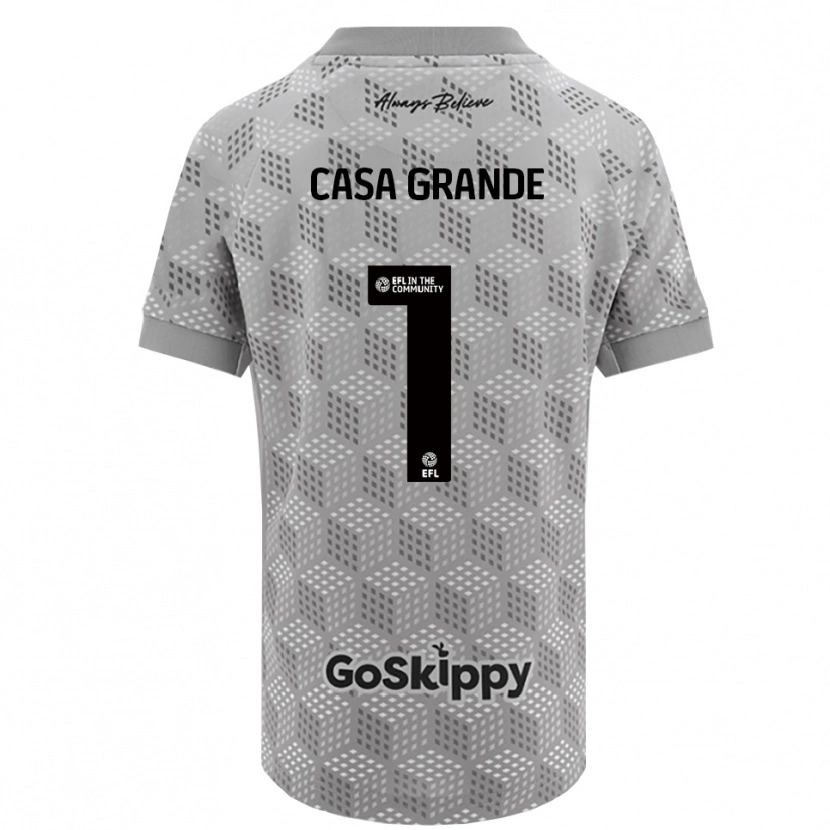 Danxen Hombre Camiseta Josey Casa-Grande #1 Gris Negro Portero Equipación 2025/26 La Camisa