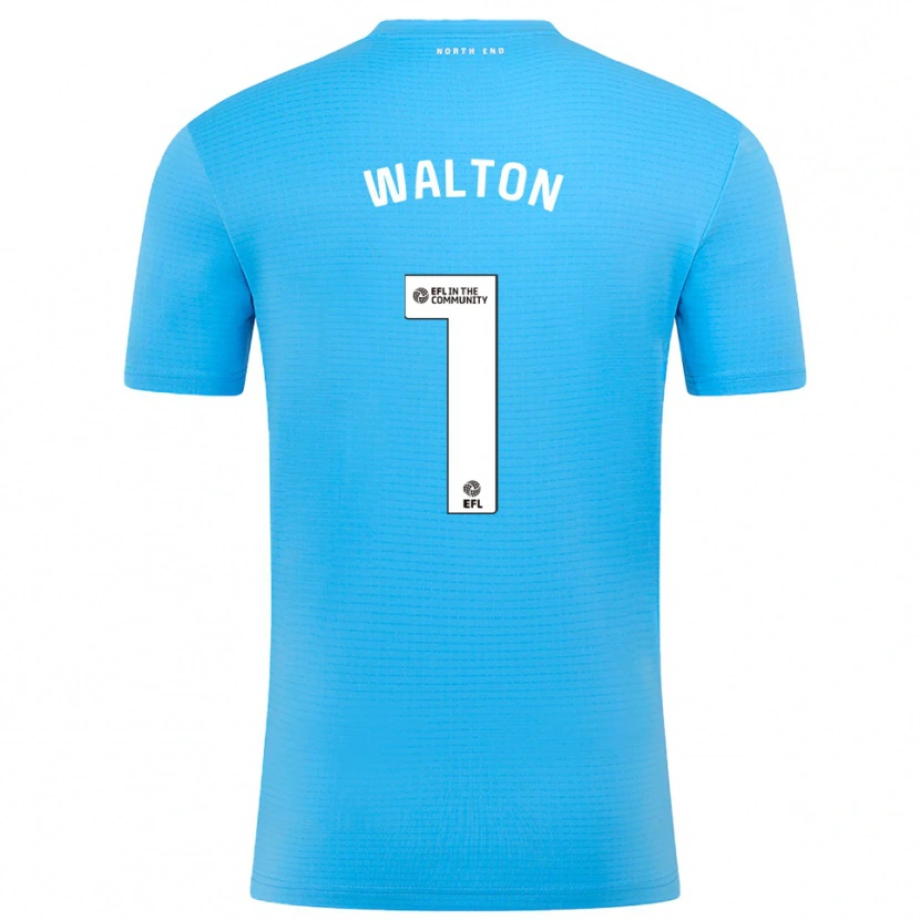 Danxen Hombre Camiseta Jack Walton #1 Blanco Azul Portero Equipación 2025/26 La Camisa