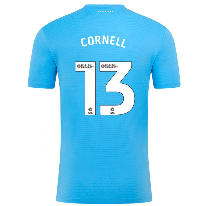 Danxen Hombre Camiseta David Cornell #13 Blanco Azul Portero Equipación 2025/26 La Camisa