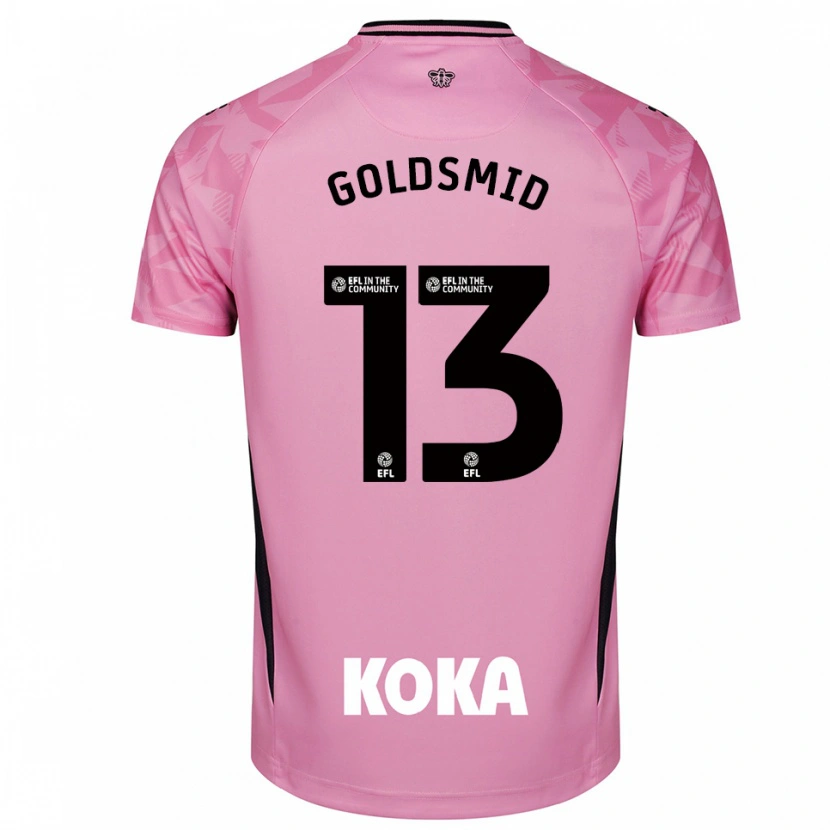 Danxen Hombre Camiseta Jacqui Goldsmid #13 Negro Rosa Claro Portero Equipación 2025/26 La Camisa