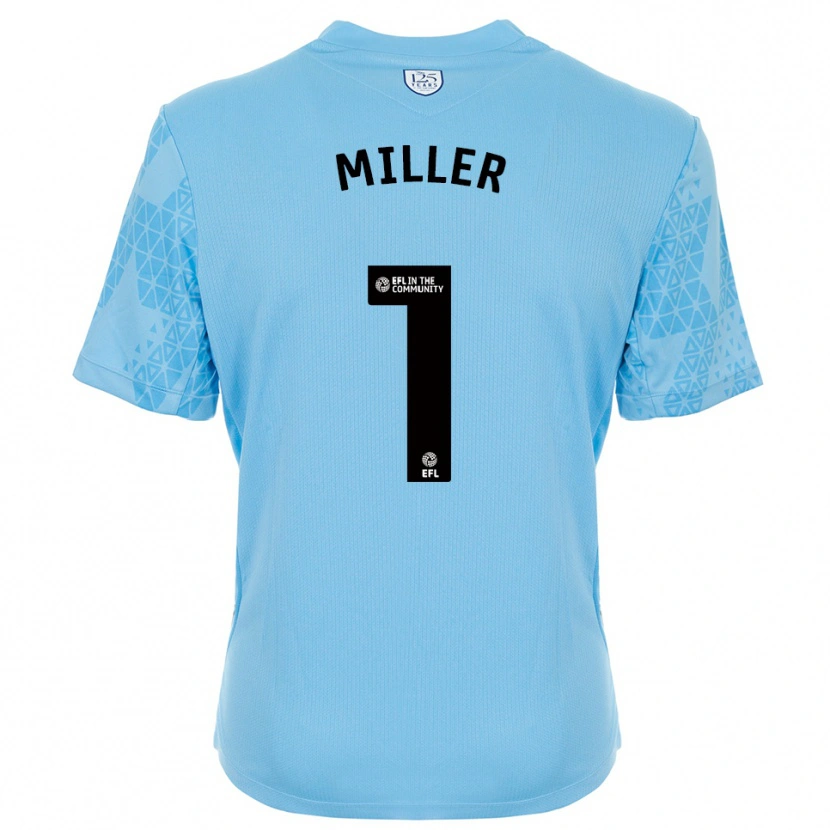 Danxen Hombre Camiseta Anna Miller #1 Negro Azul Cielo Portero Equipación 2025/26 La Camisa