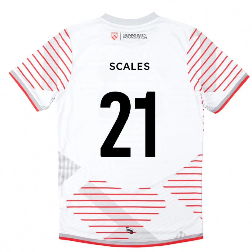 Danxen Hombre Camiseta Alfie Scales #21 Blanco Rojo Portero Equipación 2025/26 La Camisa