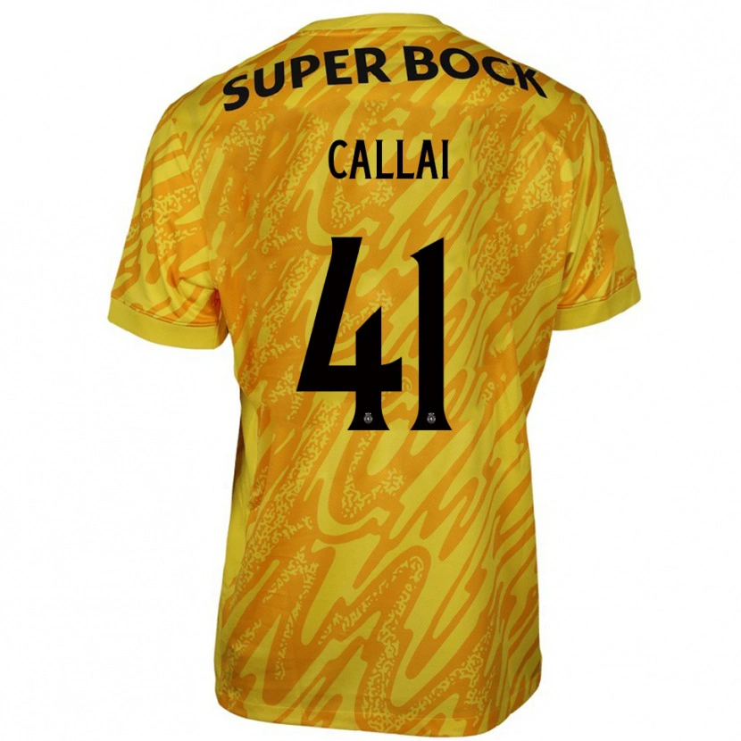 Danxen Hombre Camiseta Diego Callai #41 Amarillo Naranja Portero Equipación 2025/26 La Camisa
