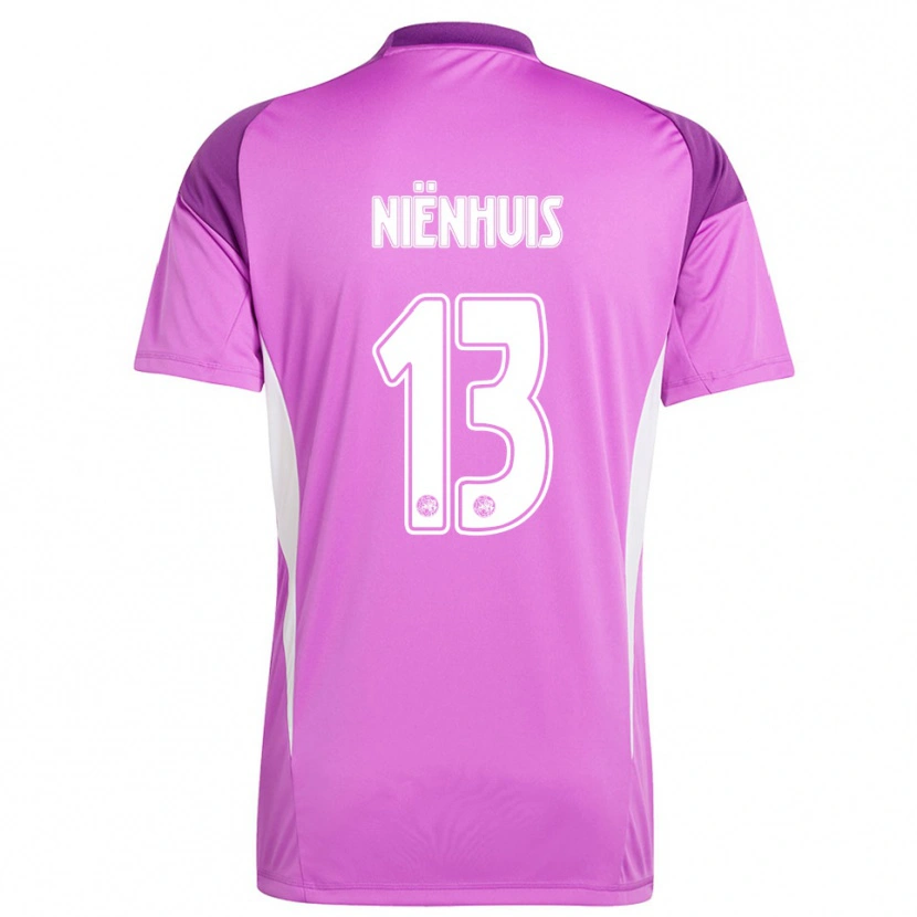 Danxen Hombre Camiseta Lois Niënhuis #13 Morado Claro Blanco Portero Equipación 2025/26 La Camisa