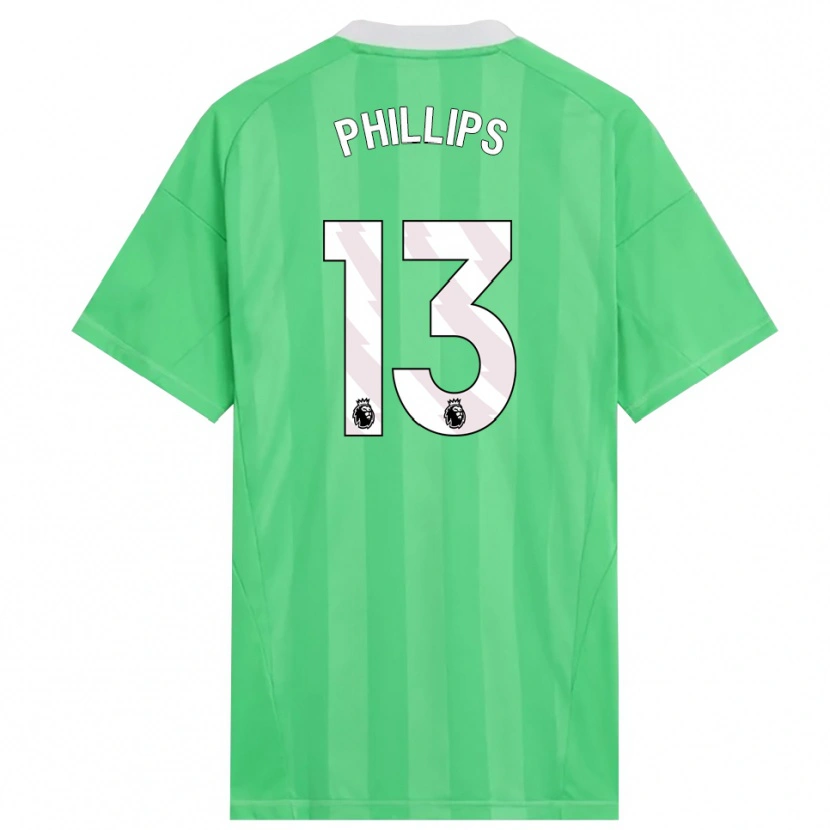 Danxen Hombre Camiseta Charlie Phillips #13 Verde Claro Blanco Portero Equipación 2025/26 La Camisa
