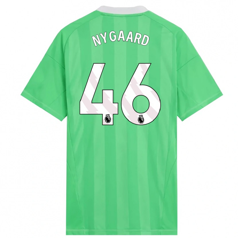 Danxen Hombre Camiseta Lucas Nygaard #46 Verde Claro Blanco Portero Equipación 2025/26 La Camisa