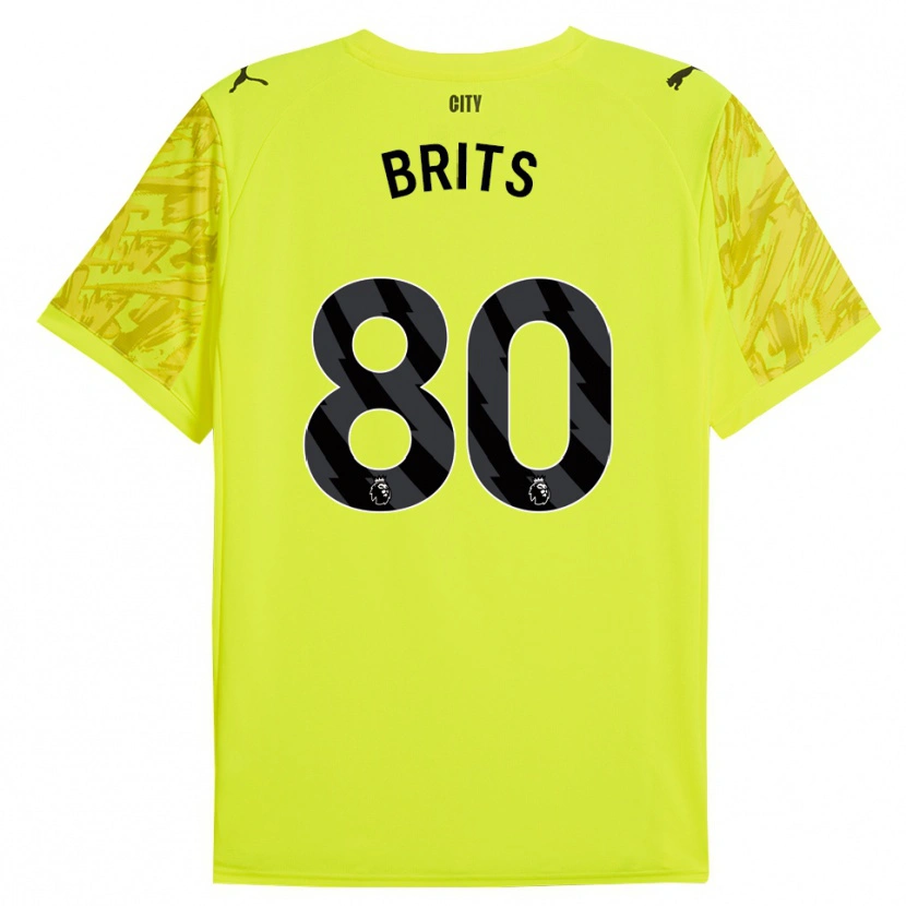 Danxen Hombre Camiseta Spike Brits #80 Amarillo Naranja Negro Portero Equipación 2025/26 La Camisa