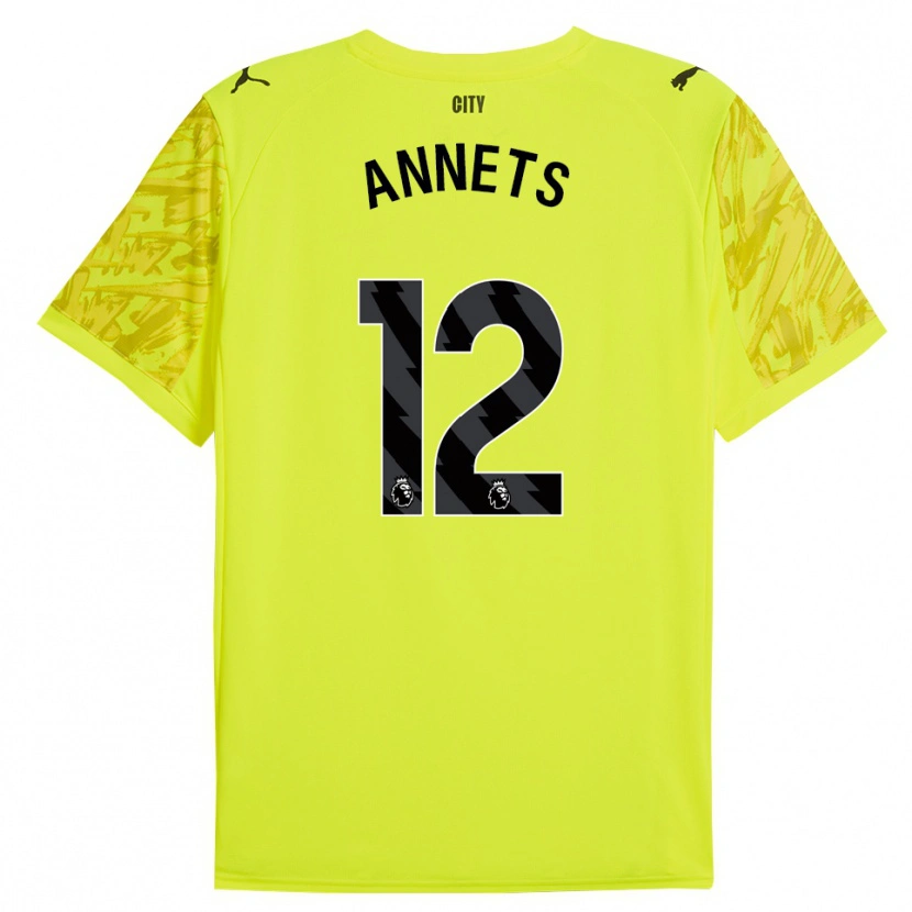 Danxen Hombre Camiseta Eve Annets #12 Amarillo Naranja Negro Portero Equipación 2025/26 La Camisa