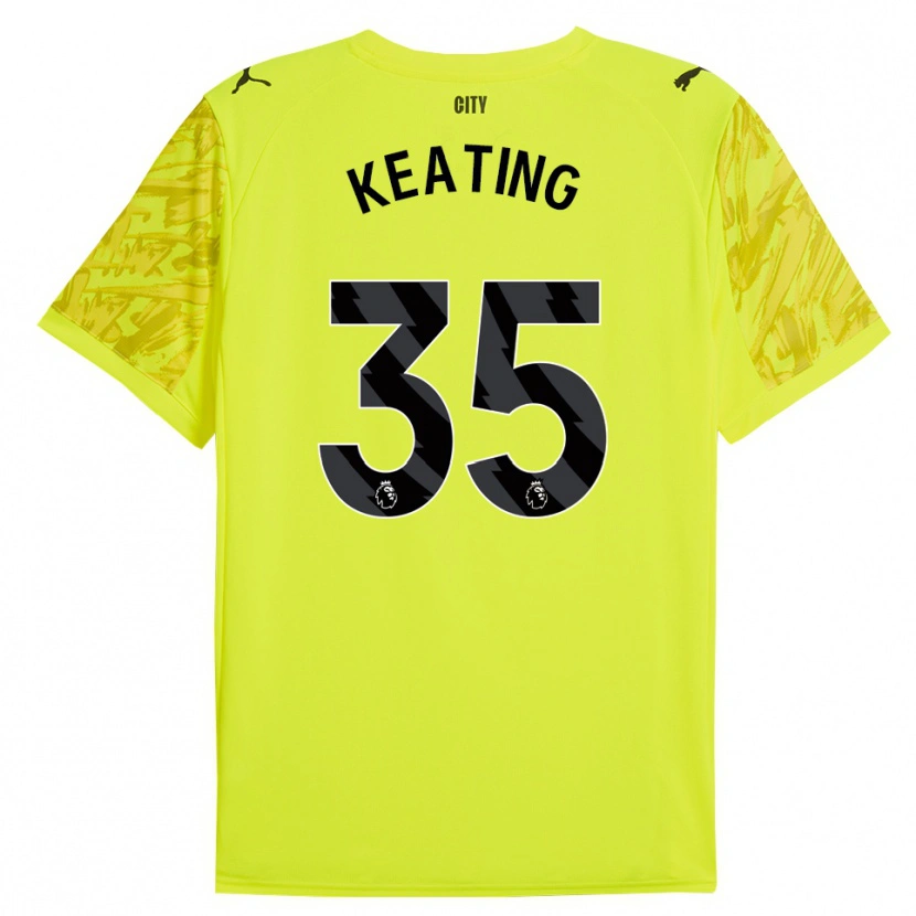Danxen Hombre Camiseta Khiara Keating #35 Amarillo Naranja Negro Portero Equipación 2025/26 La Camisa