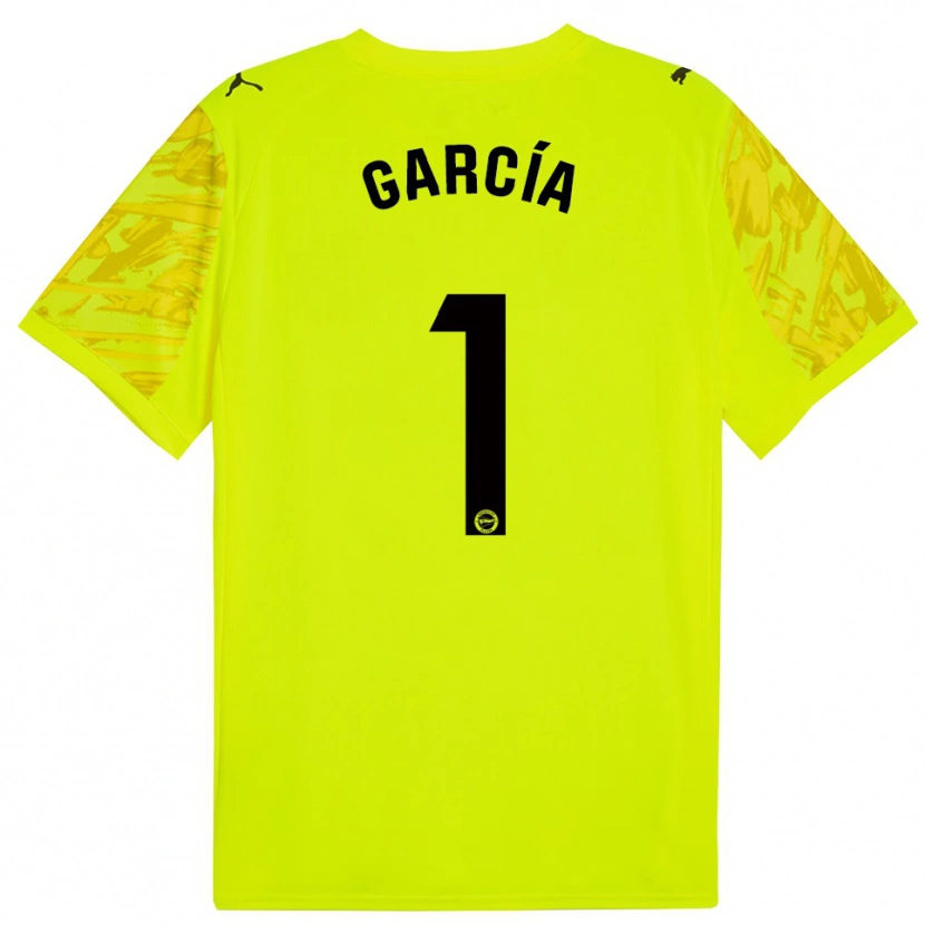 Danxen Hombre Camiseta Gaizka García #1 Amarillo Negro Portero Equipación 2025/26 La Camisa