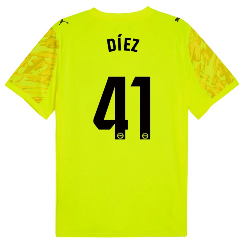 Danxen Hombre Camiseta Victor Díez #41 Amarillo Negro Portero Equipación 2025/26 La Camisa