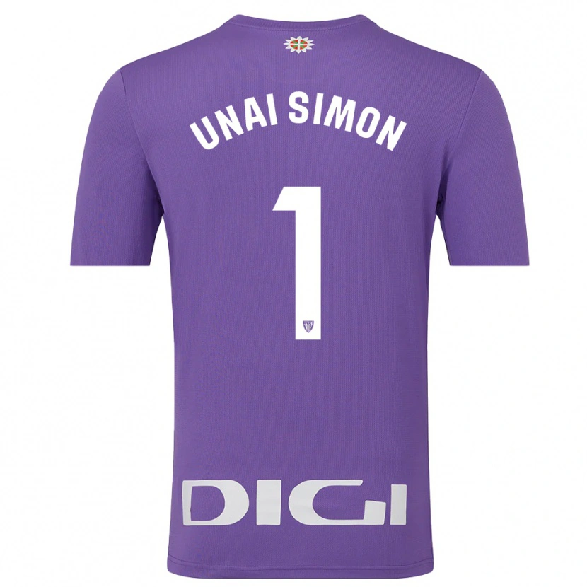 Danxen Hombre Camiseta Unai Simón #1 Púrpura Blanco Portero Equipación 2025/26 La Camisa