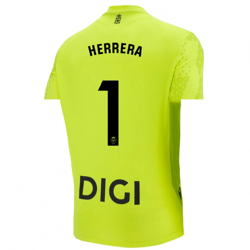 Danxen Hombre Camiseta Sergio Herrera #1 Verde Fluorescente Portero Equipación 2025/26 La Camisa