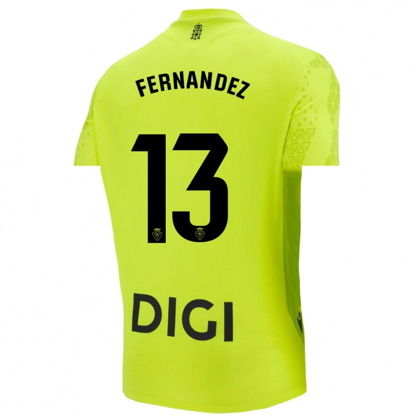 Danxen Hombre Camiseta Aitor Fernández #13 Verde Fluorescente Portero Equipación 2025/26 La Camisa