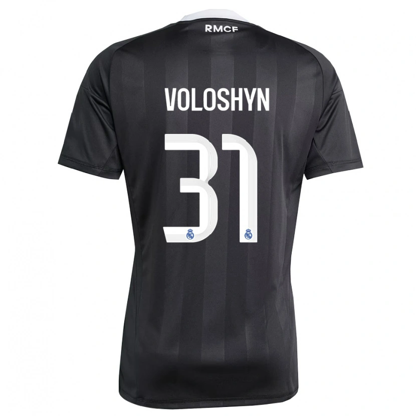 Danxen Hombre Camiseta Ilya Voloshyn #31 Negro Blanco Portero Equipación 2025/26 La Camisa