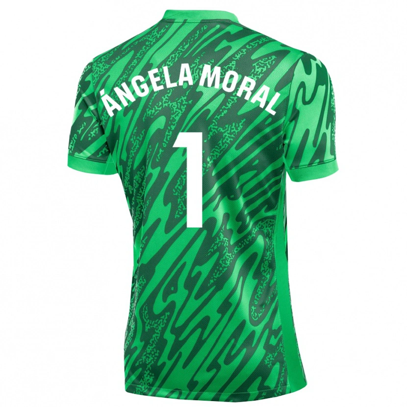 Danxen Hombre Camiseta Ángela Moral Ferrer #1 Verde Oscuro Blanco Portero Equipación 2025/26 La Camisa