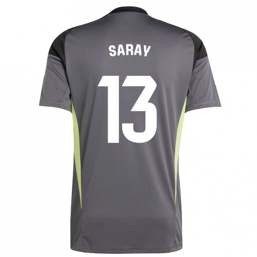 Danxen Hombre Camiseta Saray Vázquez Alonso #13 Gris Oscuro Negro Portero Equipación 2025/26 La Camisa