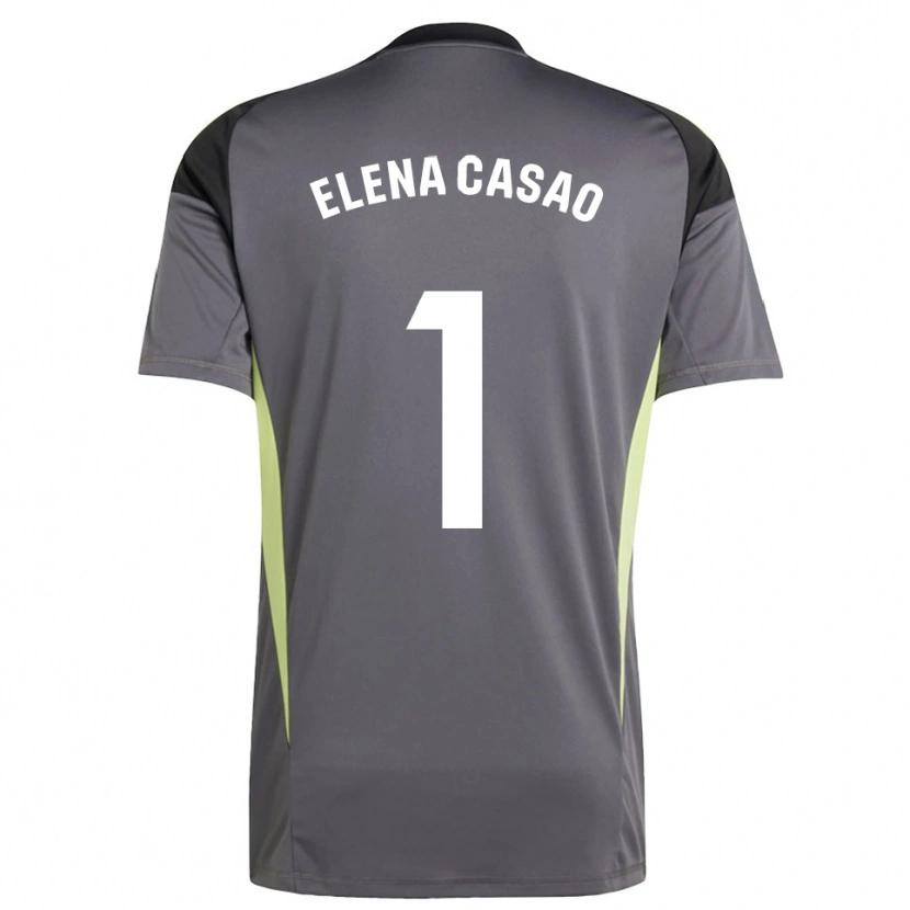 Danxen Hombre Camiseta Elena Casao López #1 Gris Oscuro Negro Portero Equipación 2025/26 La Camisa