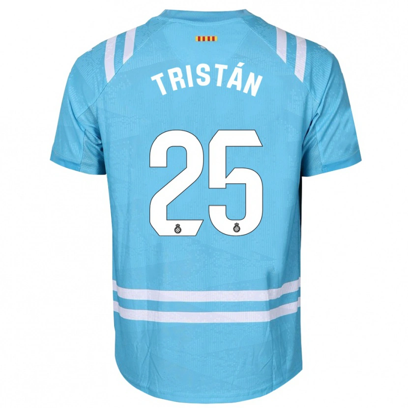 Danxen Hombre Camiseta Pol Tristán #25 Blanco Azul Claro Portero Equipación 2025/26 La Camisa