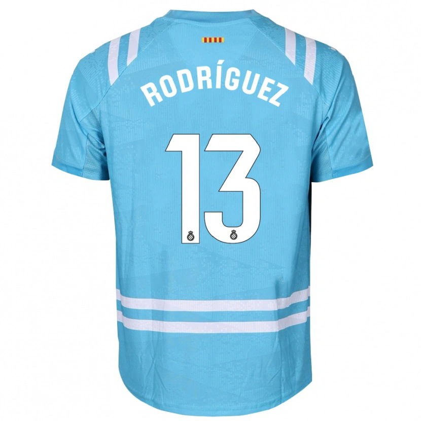 Danxen Hombre Camiseta Joel Rodríguez #13 Blanco Azul Claro Portero Equipación 2025/26 La Camisa