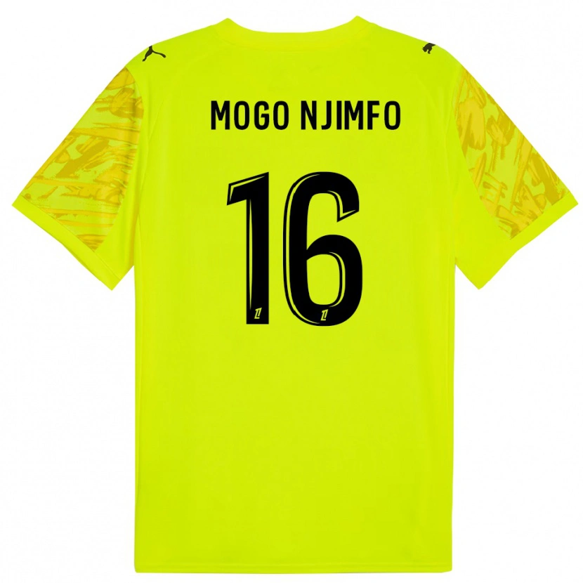 Danxen Hombre Camiseta Arthur Mogo Njimfo #16 Verde Fluorescente Negro Portero Equipación 2025/26 La Camisa