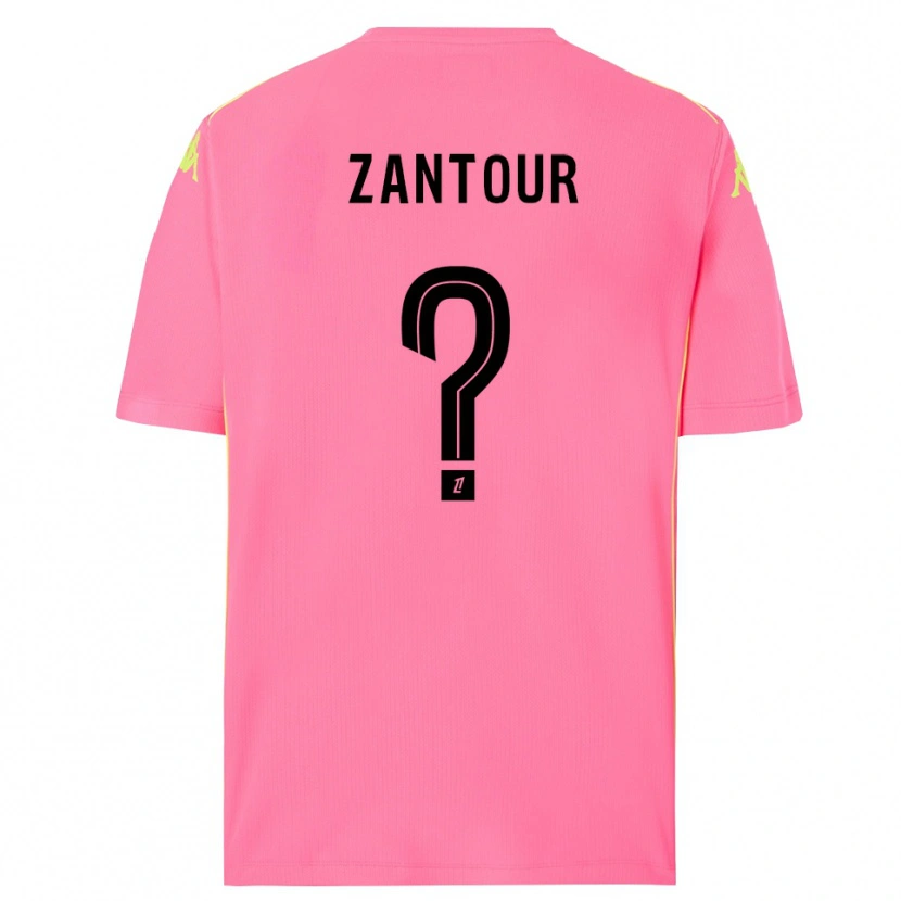 Danxen Hombre Camiseta Ishaq Zantour #0 Rosa Caliente Negro Portero Equipación 2025/26 La Camisa