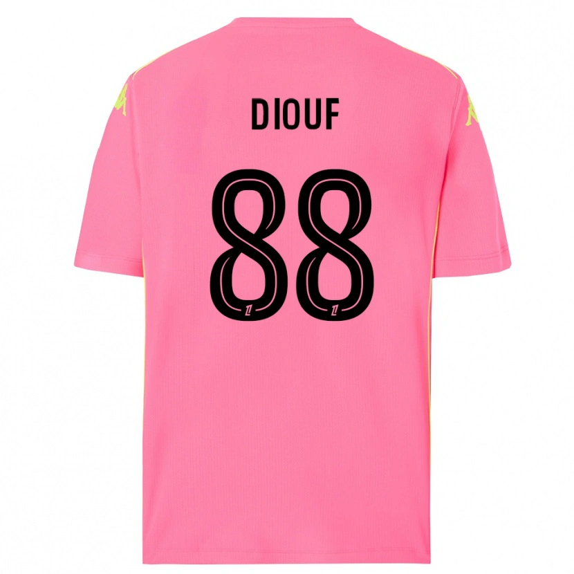 Danxen Hombre Camiseta Yehvann Diouf #88 Rosa Caliente Negro Portero Equipación 2025/26 La Camisa