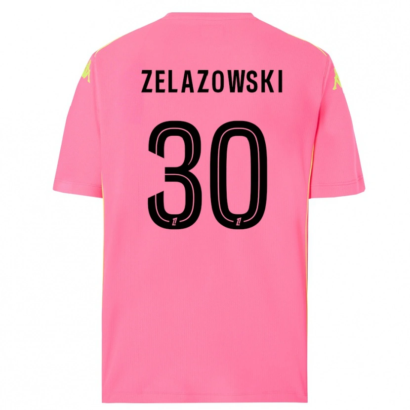 Danxen Hombre Camiseta Bartosz Zelazowski #30 Rosa Caliente Negro Portero Equipación 2025/26 La Camisa