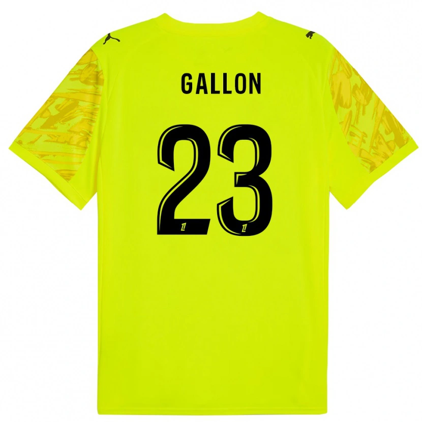 Danxen Hombre Camiseta Gauthier Gallon #23 Verde Fluorescente Amarillo Portero Equipación 2025/26 La Camisa