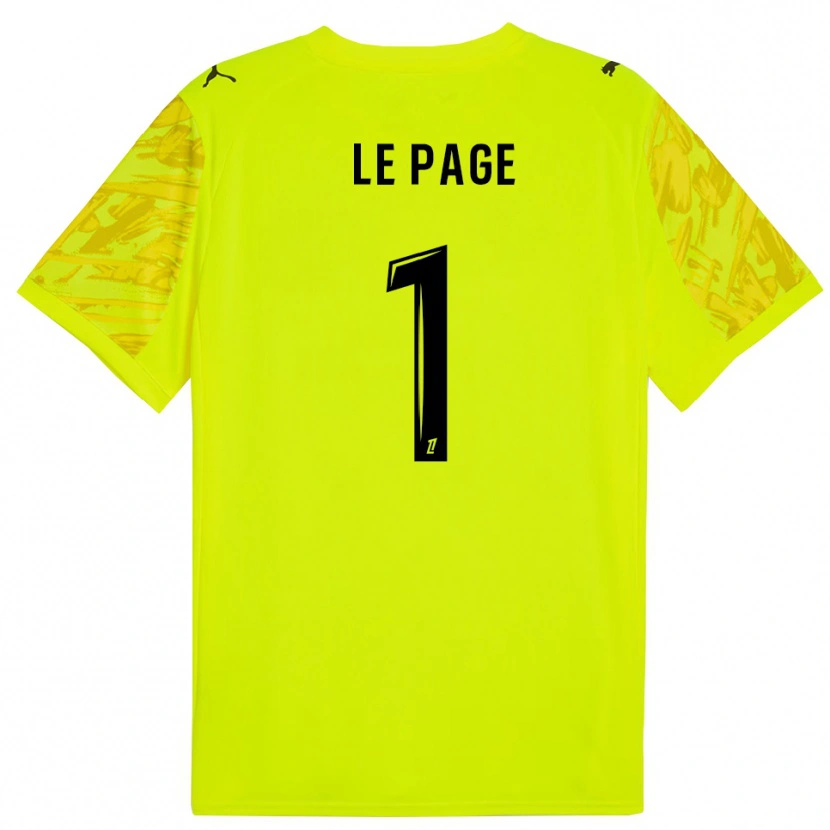 Danxen Hombre Camiseta Noé Le Page #1 Verde Fluorescente Amarillo Portero Equipación 2025/26 La Camisa