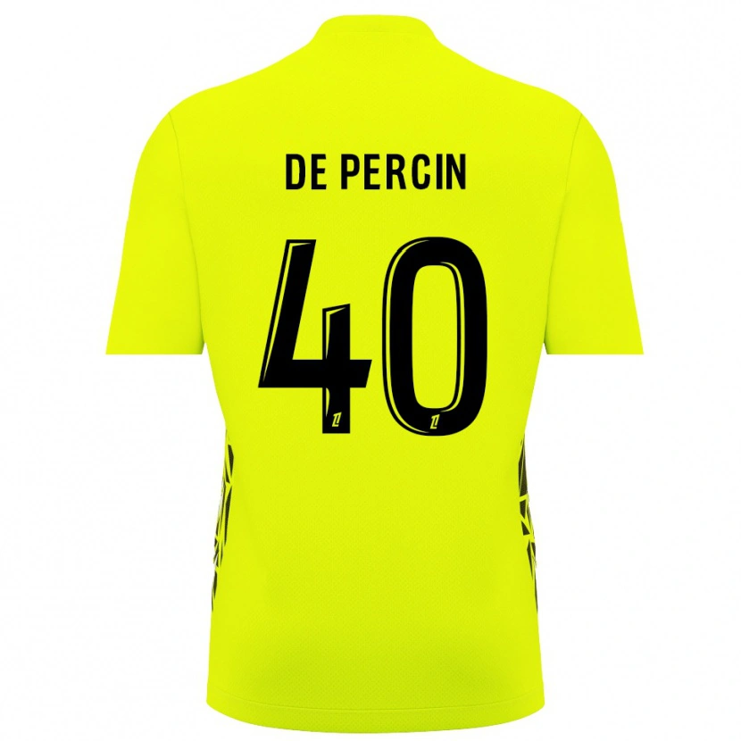 Danxen Hombre Camiseta Théo De Percin #40 Verde Fluorescente Portero Equipación 2025/26 La Camisa