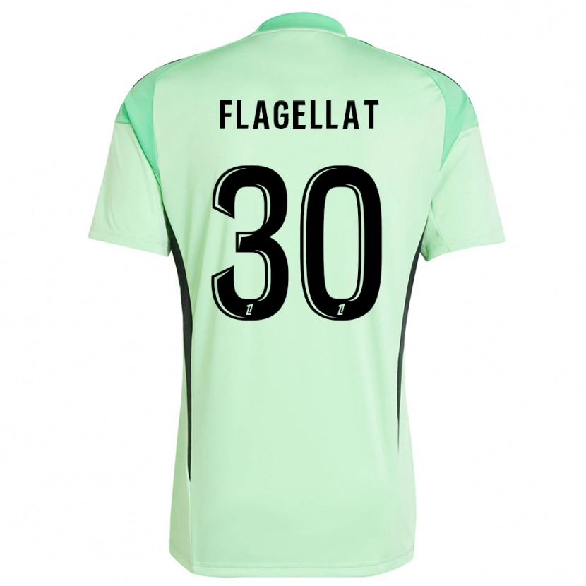 Danxen Hombre Camiseta Alizée Flagellat #30 Verde Claro Negro Portero Equipación 2025/26 La Camisa