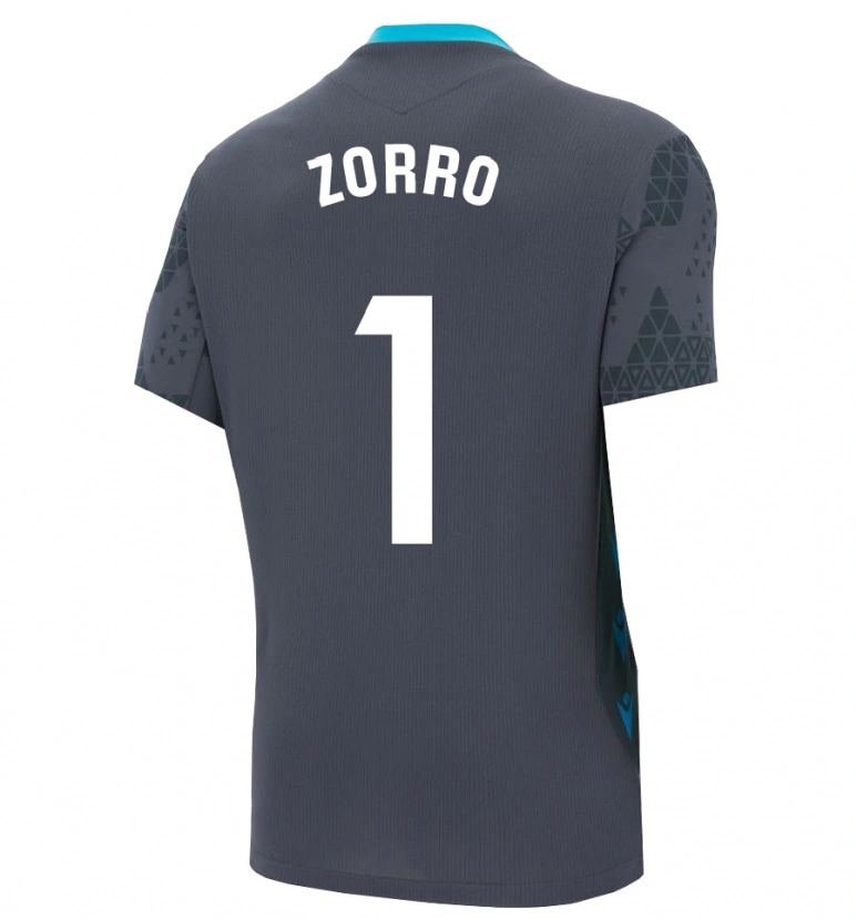 Danxen Hombre Camiseta Zorro #1 Gris Oscuro Negro Portero Equipación 2025/26 La Camisa