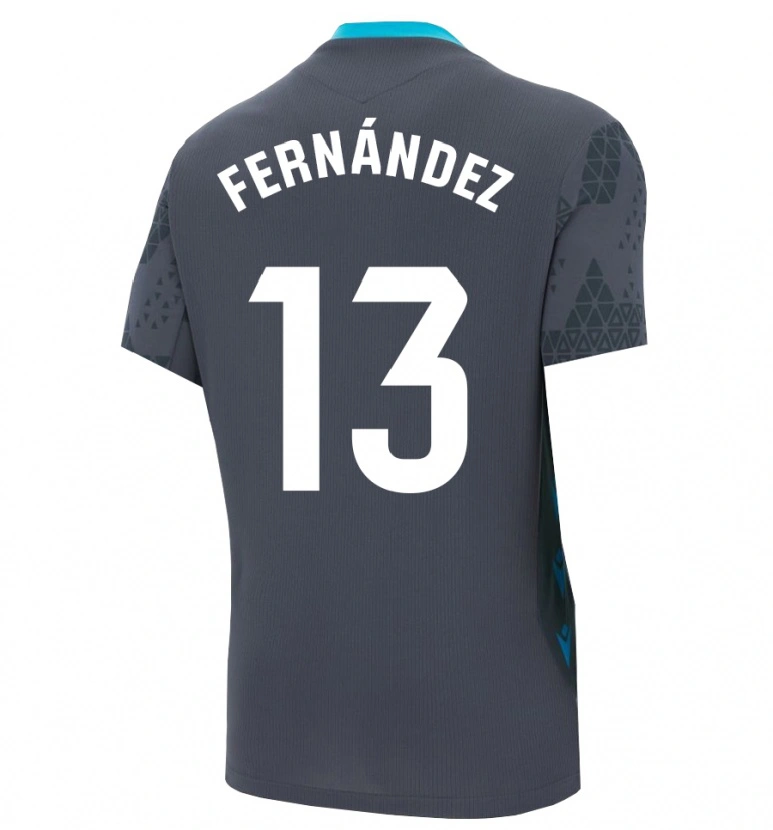 Danxen Hombre Camiseta Andrés Fernández #13 Gris Oscuro Negro Portero Equipación 2025/26 La Camisa