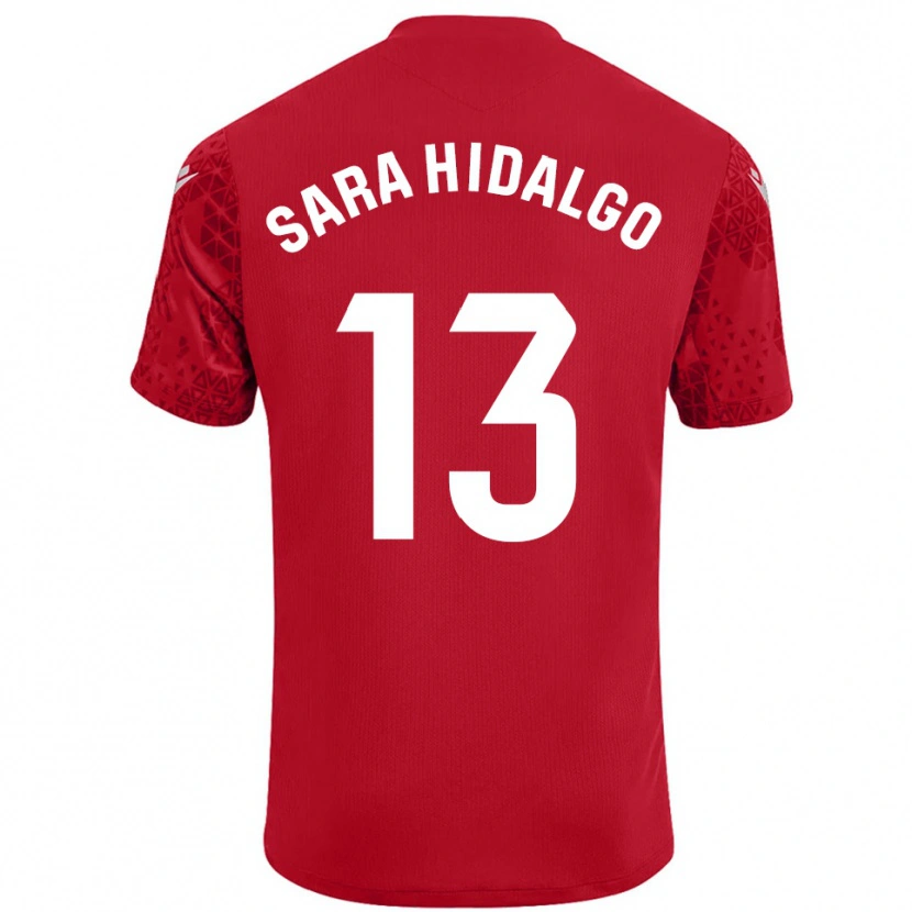 Danxen Hombre Camiseta Sara Hidalgo Merino #13 Rojo Blanco Portero Equipación 2025/26 La Camisa