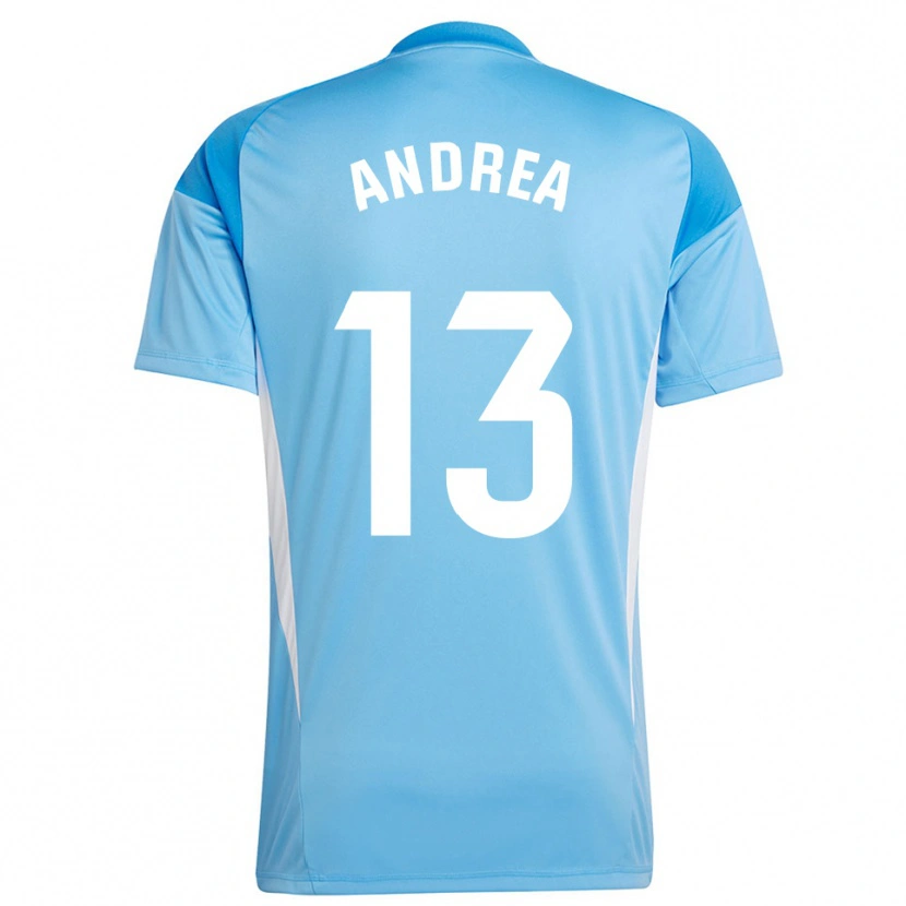 Danxen Hombre Camiseta Andrea Romero Burgos #13 Blanco Azul Cielo Portero Equipación 2025/26 La Camisa
