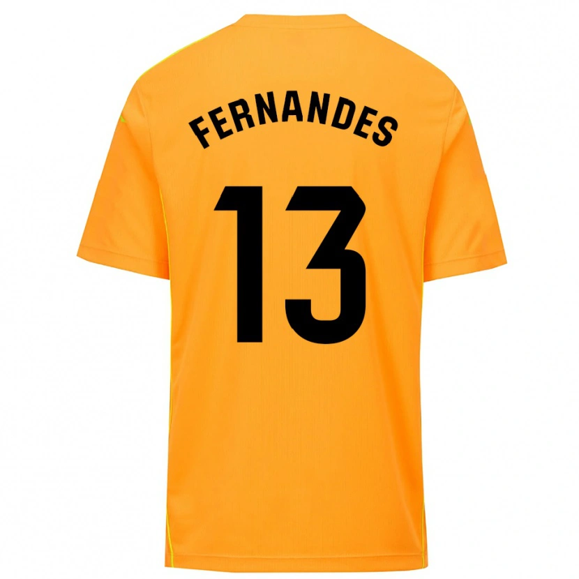 Danxen Hombre Camiseta Guilherme Fernandes #13 Naranja Negro Portero Equipación 2025/26 La Camisa