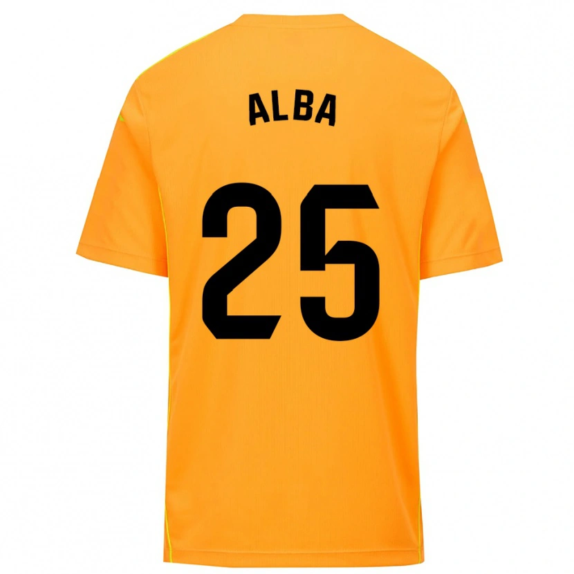 Danxen Hombre Camiseta Alba Acebes Rodríguez #25 Naranja Negro Portero Equipación 2025/26 La Camisa