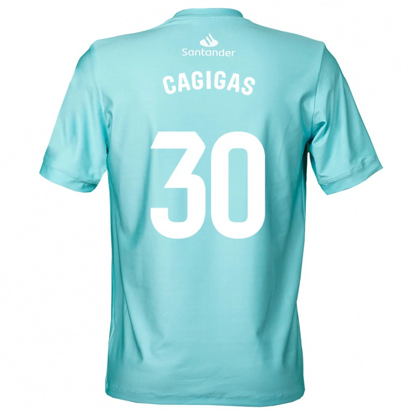 Danxen Hombre Camiseta Iván Cagigas #30 Blanco Cian Claro Portero Equipación 2025/26 La Camisa
