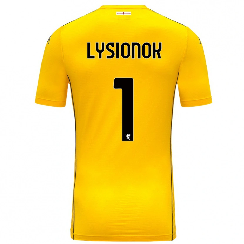 Danxen Hombre Camiseta Ernestas Lysionok #1 Amarillo Oscuro Negro Portero Equipación 2025/26 La Camisa