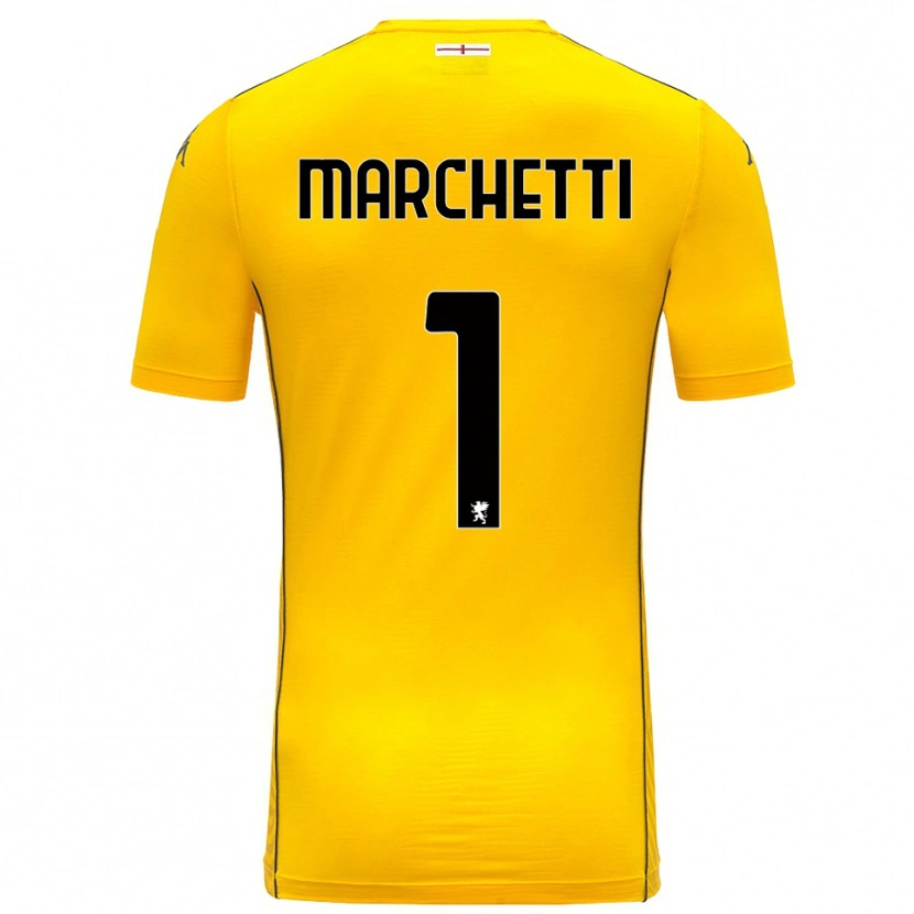 Danxen Hombre Camiseta Lisa Marchetti #1 Amarillo Oscuro Negro Portero Equipación 2025/26 La Camisa