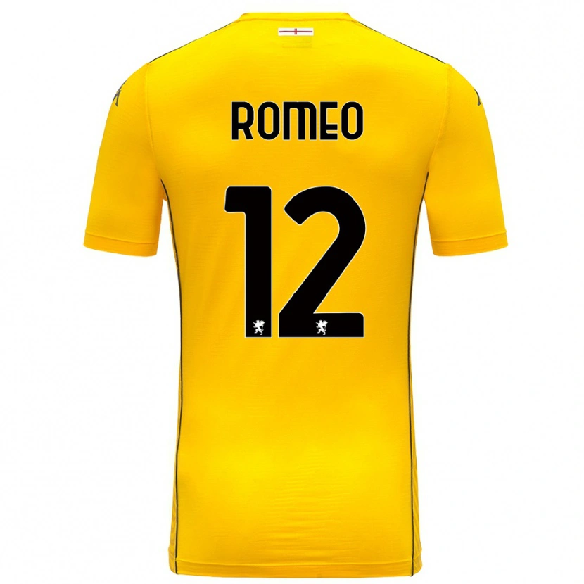 Danxen Hombre Camiseta Emanuele Romeo #12 Amarillo Oscuro Negro Portero Equipación 2025/26 La Camisa