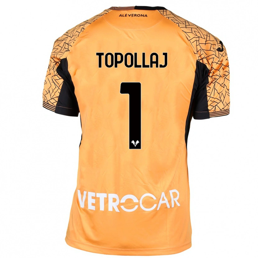 Danxen Hombre Camiseta Mark Topollaj #1 Naranja Negro Blanco Portero Equipación 2025/26 La Camisa