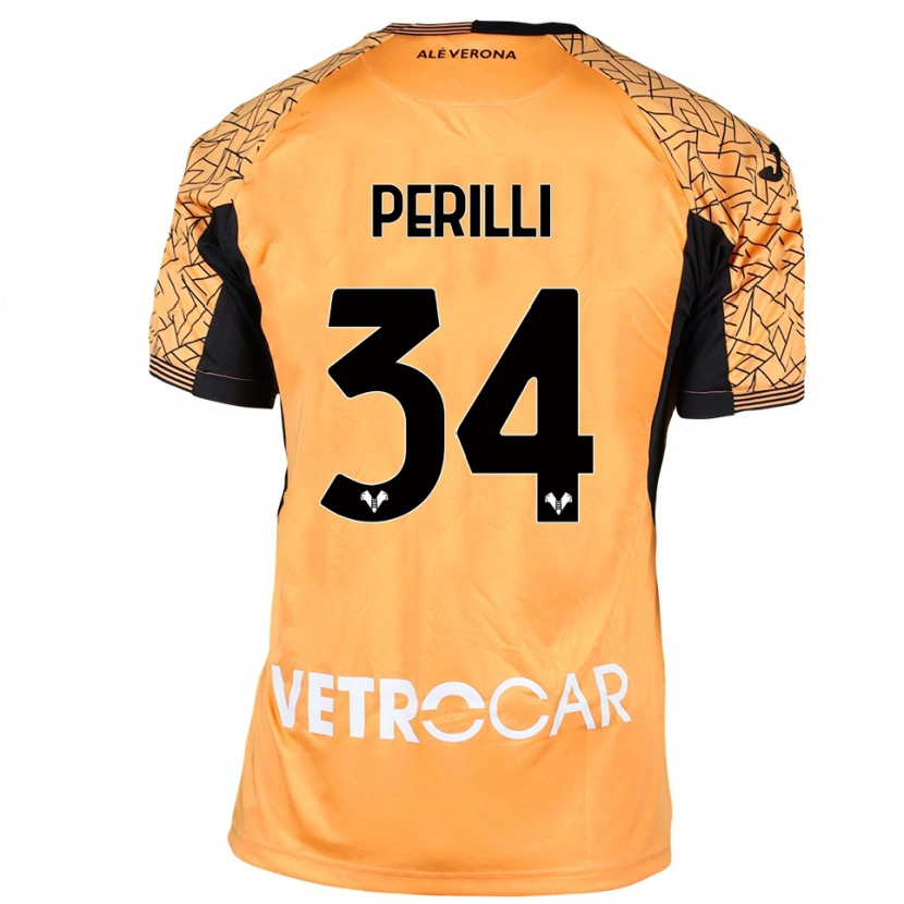 Danxen Hombre Camiseta Simone Perilli #34 Naranja Negro Blanco Portero Equipación 2025/26 La Camisa