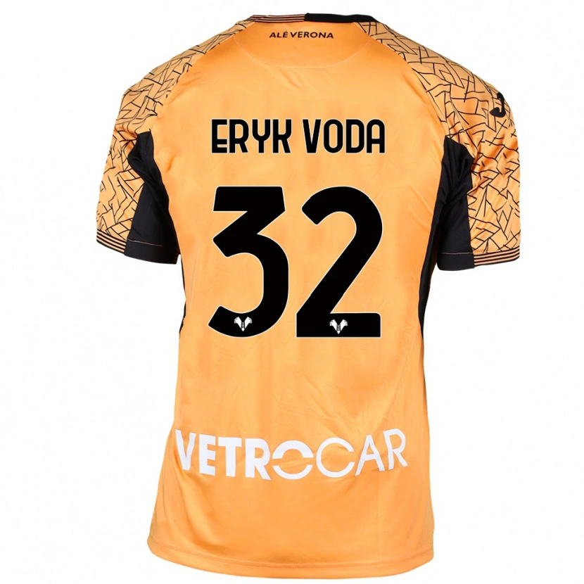 Danxen Hombre Camiseta Eryk Vodă #32 Naranja Negro Blanco Portero Equipación 2025/26 La Camisa