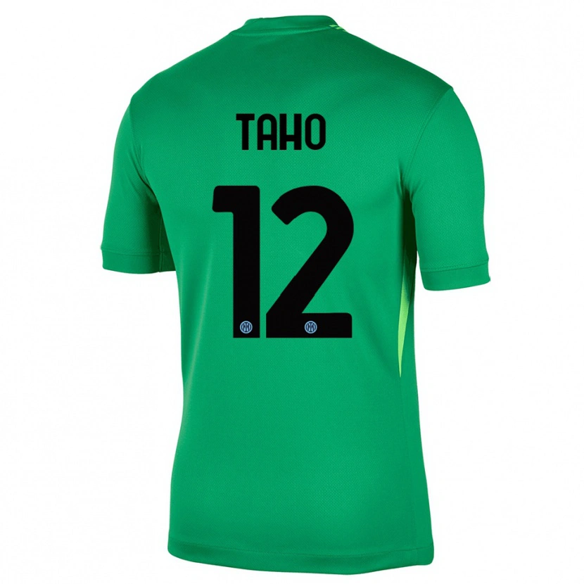 Danxen Hombre Camiseta Alain Taho #12 Verde Claro Negro Portero Equipación 2025/26 La Camisa