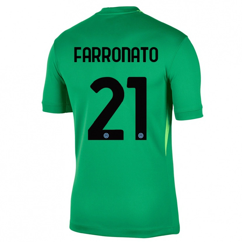 Danxen Hombre Camiseta Matteo Farronato #21 Verde Claro Negro Portero Equipación 2025/26 La Camisa