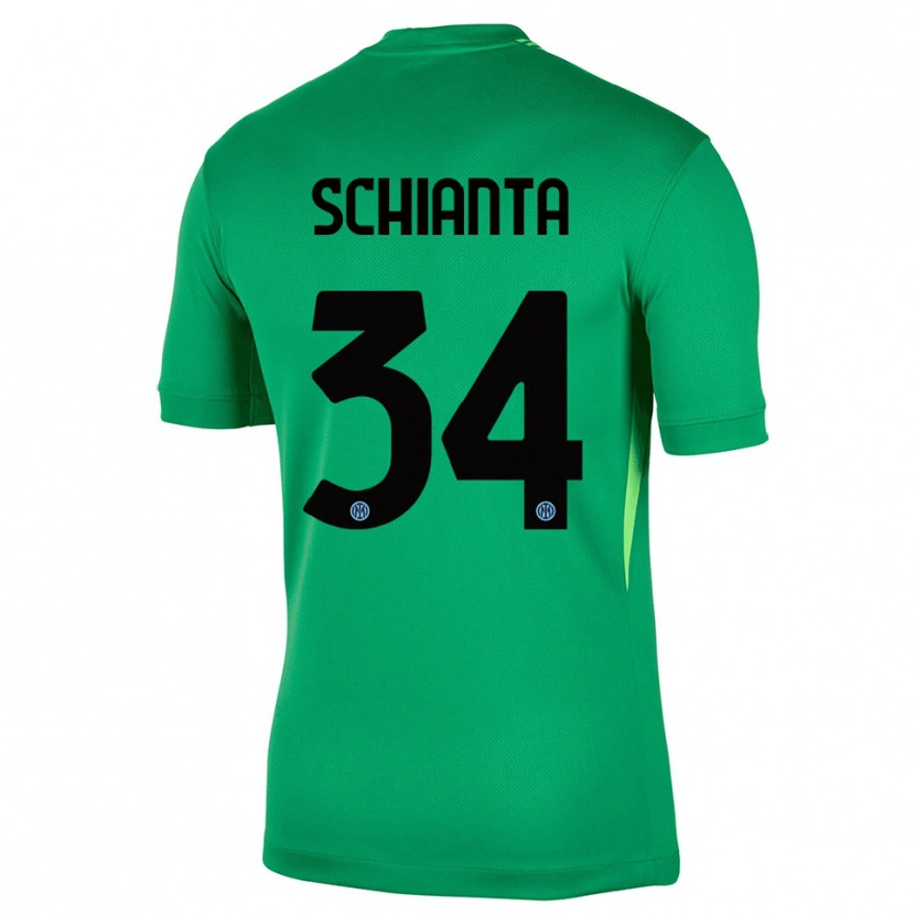 Danxen Hombre Camiseta Valentina Schianta #34 Verde Claro Negro Portero Equipación 2025/26 La Camisa