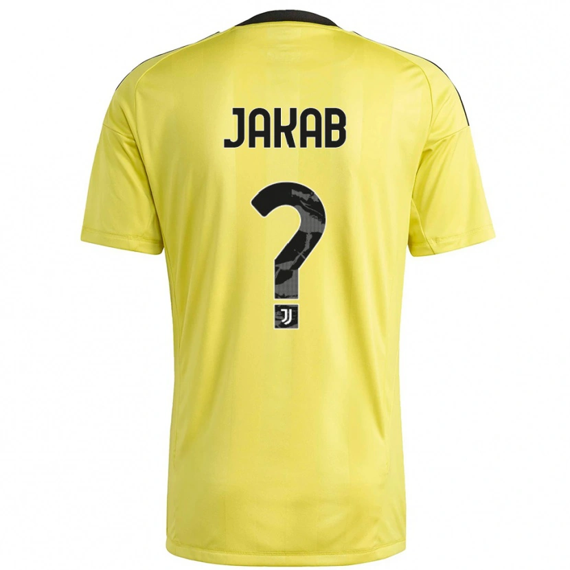 Danxen Hombre Camiseta Mátyás Jakab #0 Blanco Amarillo Portero Equipación 2025/26 La Camisa