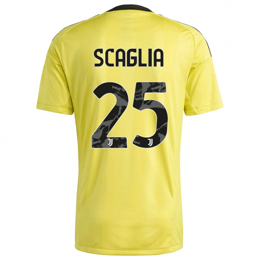 Danxen Hombre Camiseta Simone Scaglia #25 Blanco Amarillo Portero Equipación 2025/26 La Camisa
